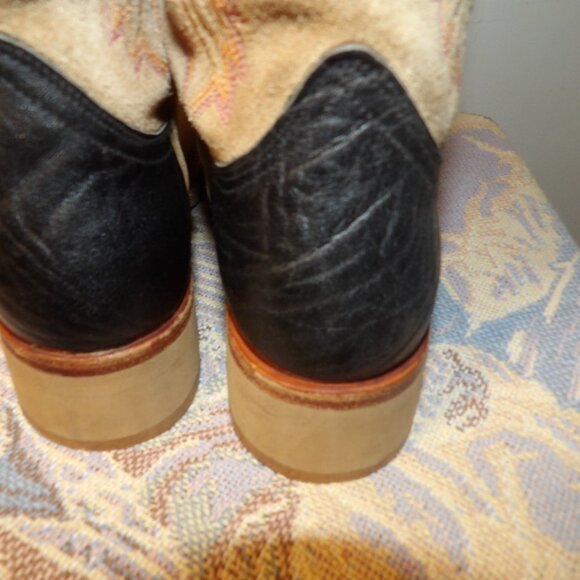 Roper Made In Spain Genuine Suede Two Tone Boots Mens Sz 8 - Picture 7 of 10